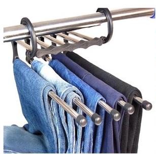 5In1 Stainless Steel Hanger/Organizer-Trousers Rack Tie