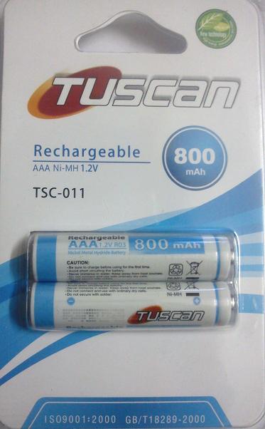 Tuscan 800 mAh AAA Size Battery 2 pcs