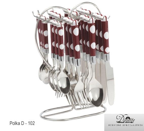 Dinette Plastic Handles Cutllery Set Polka D - 102