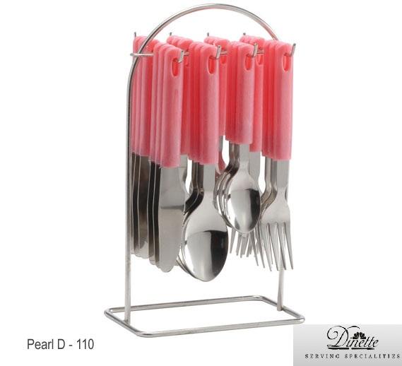 Dinette Plastic Handles Cutllery Set Pearl D - 110